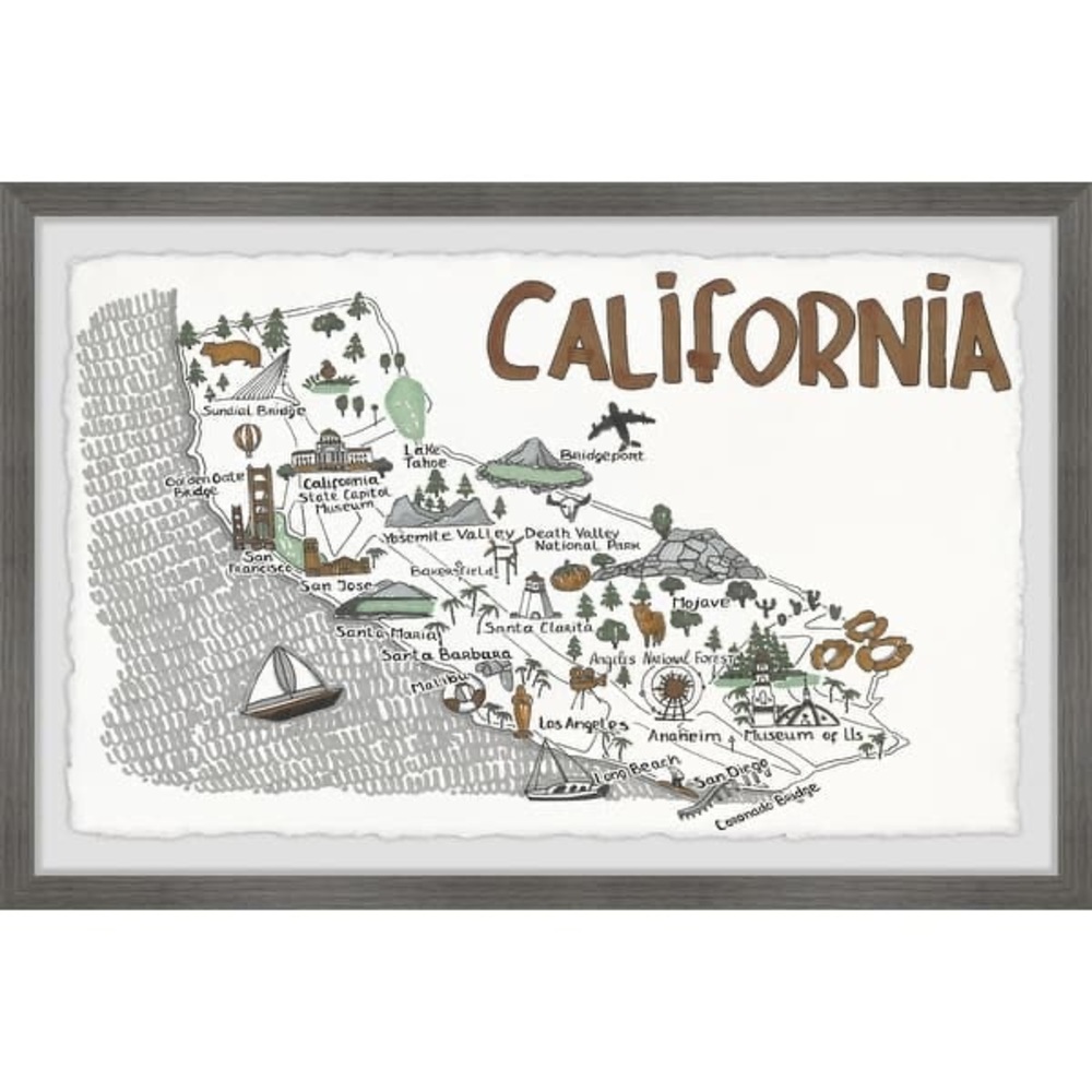 Ultimate California Roadtrip III" map print by Marmont Hill
